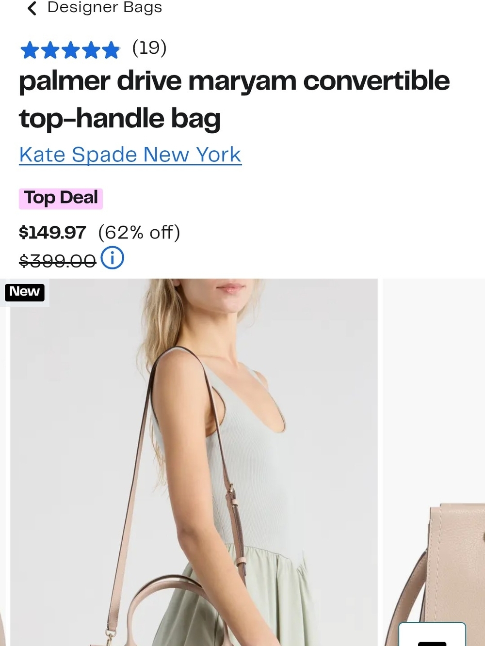Kate Spade Pebbled Leather Satchel in Blush Tan - Picture 3 of 16
